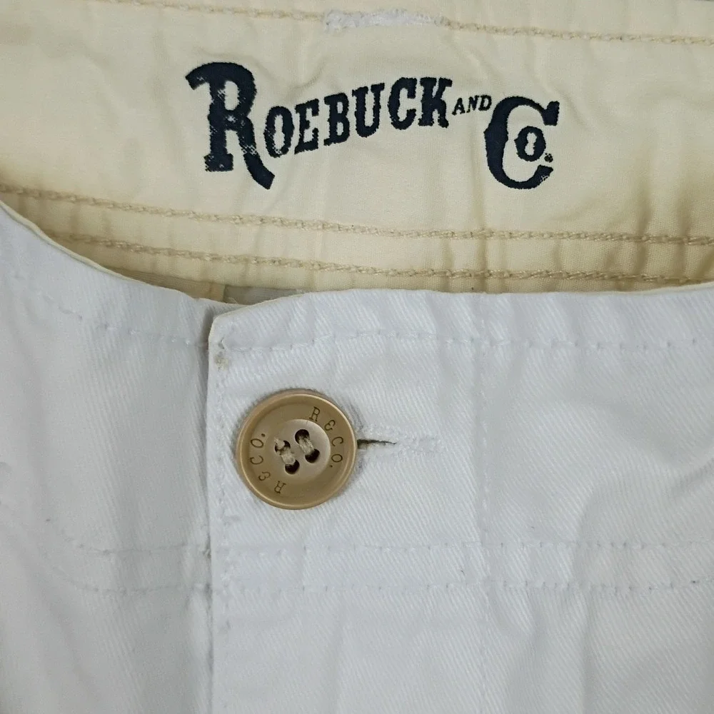 Roebuck and Co Cargo Shorts Mens 30 White 80s Style Utility Casual Cotton
